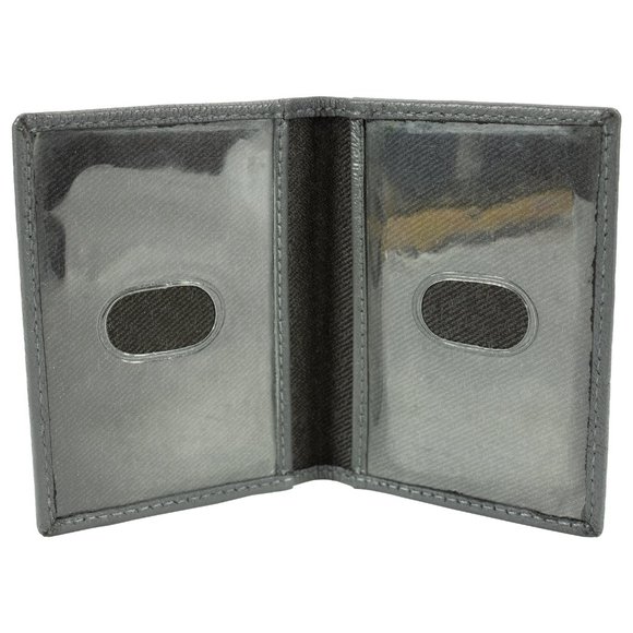 Genuine Leather Credit Crad Case Men Slim Wallet Gray Mini Bifold ID Gift - Picture 8 of 14